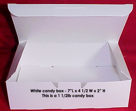 1 1/2lb White Empty Candy Box 25 Count