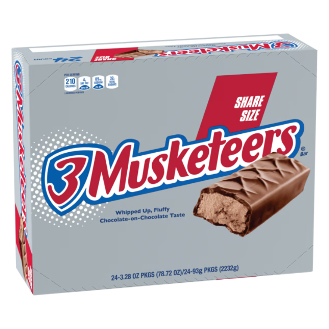 3 Muskateers Share Size Bars - 3.28oz / 24ct