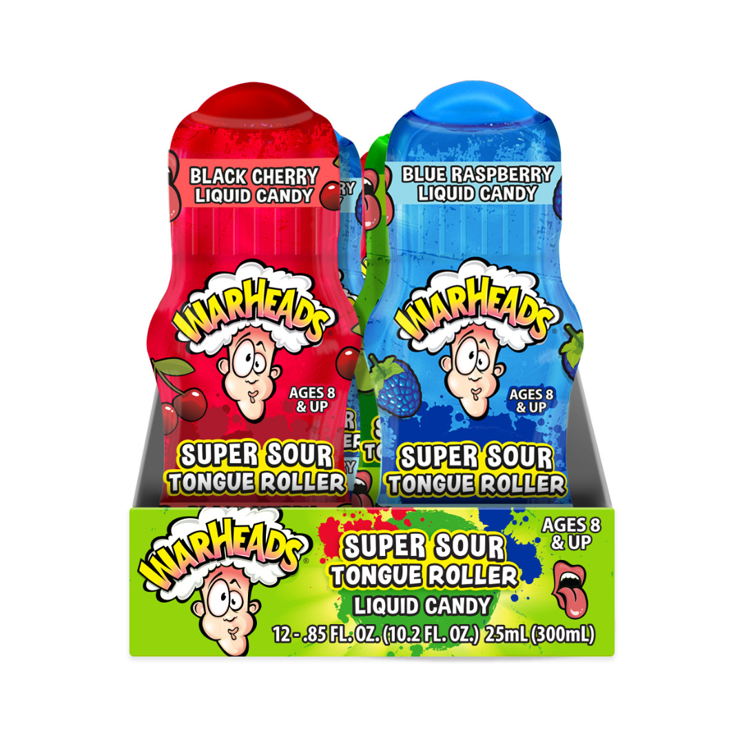 WarHeads Super Sour Tongue Roller Liquid Candy - 0.85oz / 12ct