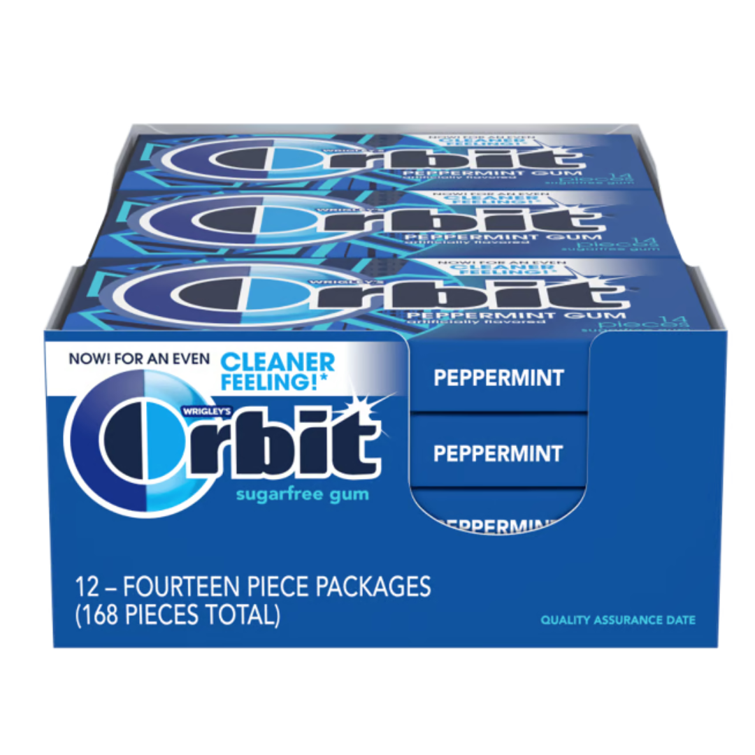 ORBIT Peppermint Sugarfree Gum - 14pc / 12ct