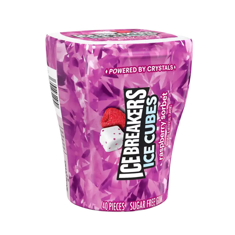 ICE BREAKERS Ice Cubes Raspberry Sorbet Sugarfree Gum - 40pc / 3.24oz