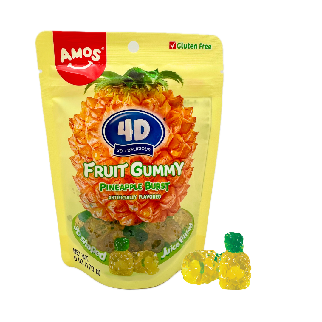 AMOS 4D Pineapple Burst Fruit Gummy - 6oz