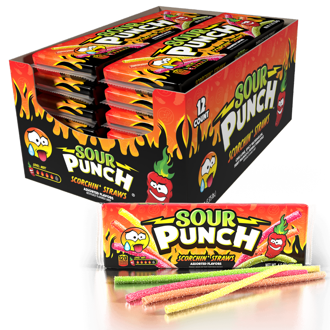 Sour Punch Scorchin' Straws - 4.5oz / 12ct
