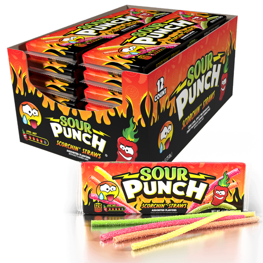 Sour Punch Scorchin' Straws - 4.5oz / 12ct