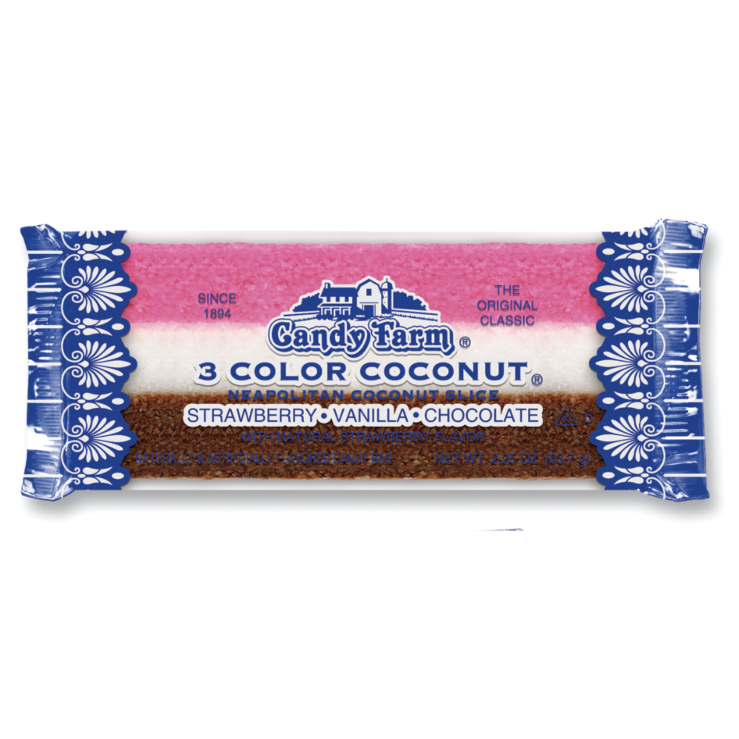 Candy Farm 3 Color Coconut Bars - 2oz / 24ct