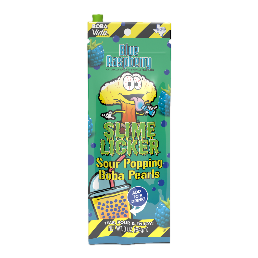 BobaVida Blue Raspberry Slime Licker Sour Popping Boba Pearls - 3oz / 10ct