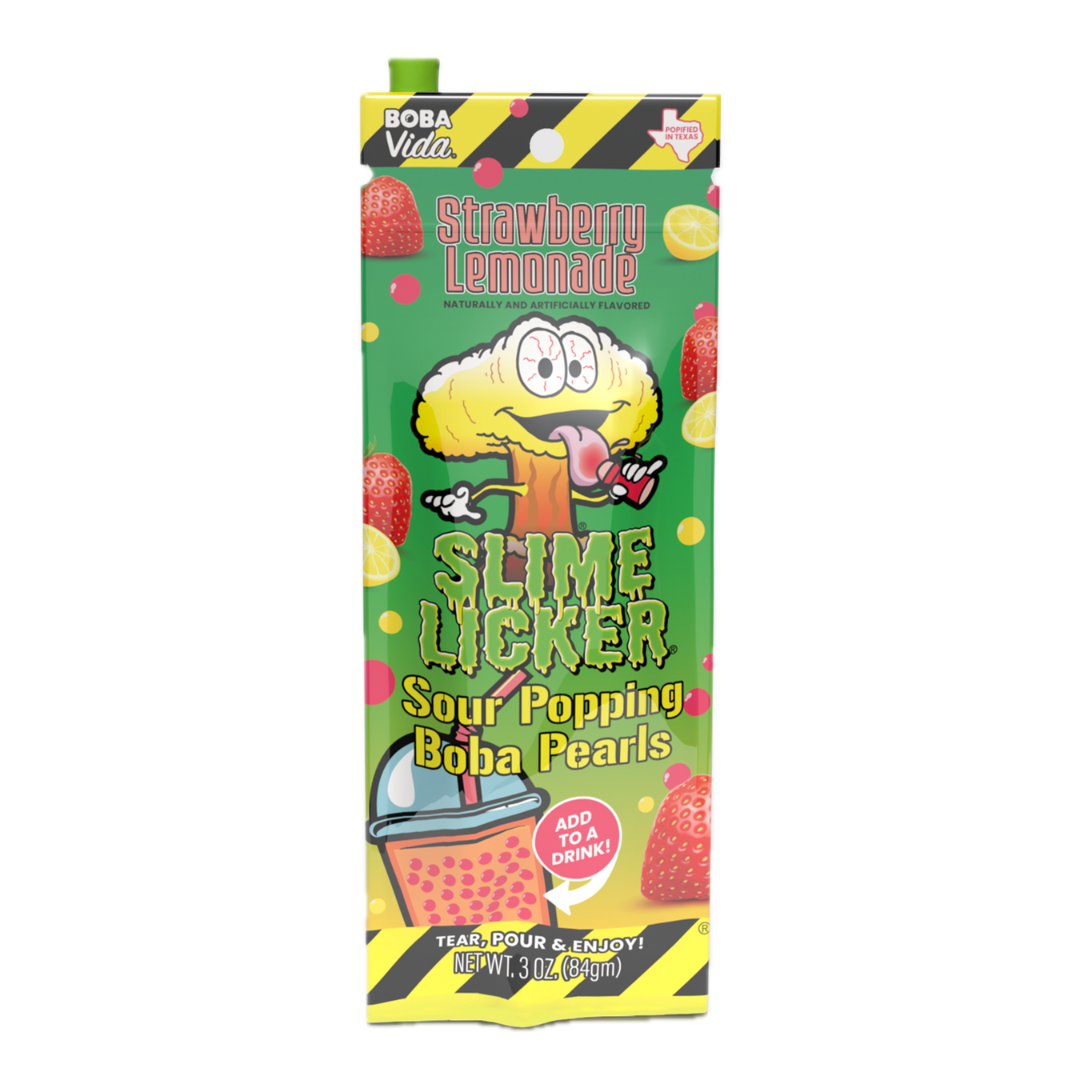 BobaVida Strawberry Lemonade Slime Licker Sour Popping Boba Pearls - 3oz / 10ct