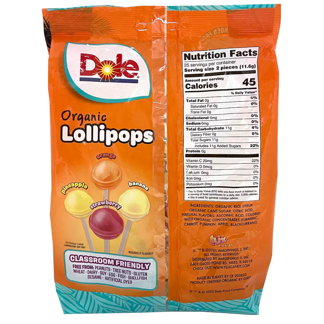 Dole Organic Lollipops - 50ct