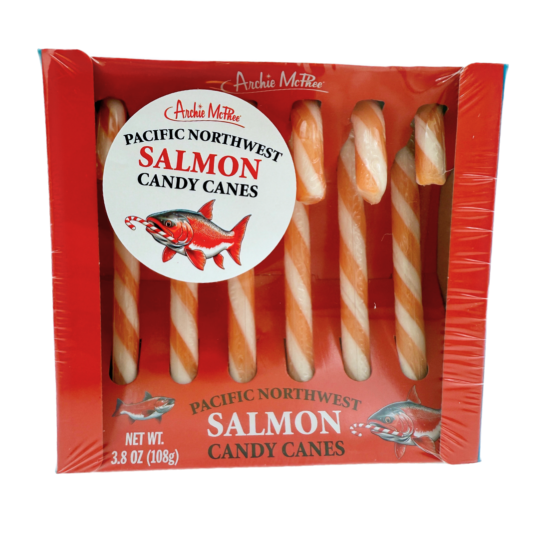 Archie McPhee Salmon Flavored Candy Canes - 6ct