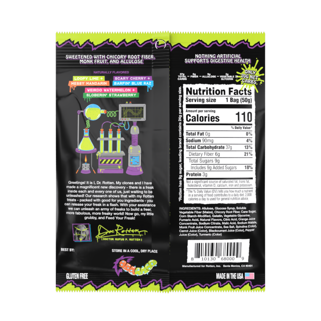 Rotten Sour Gummy Worms - 1.8oz