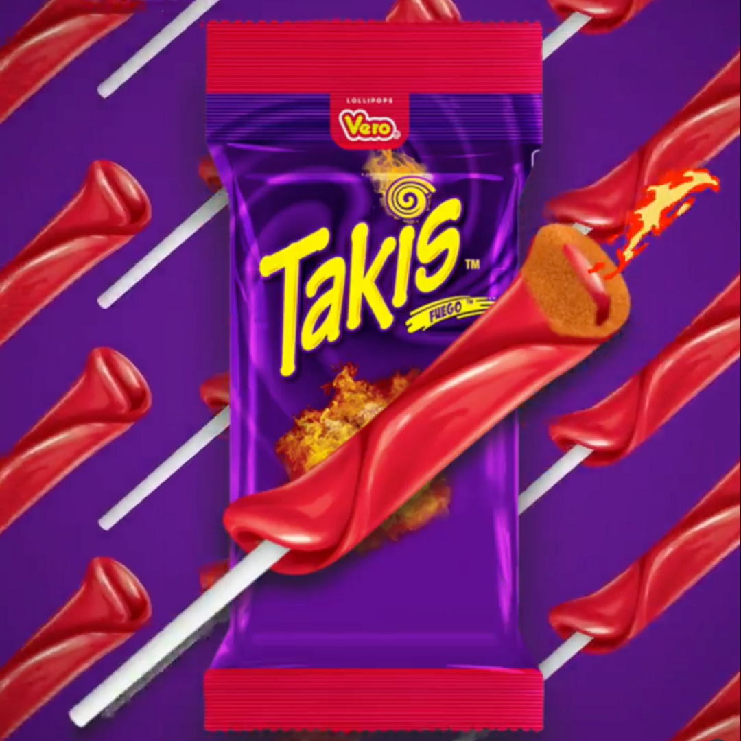 Vero Takis Fuego Chamoy Lollipops - 0.84oz / 5ct