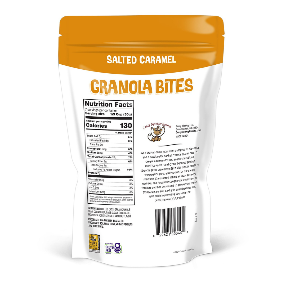 Crazy Monkey Baking Salted Caramel Granola Bites - 7.5oz