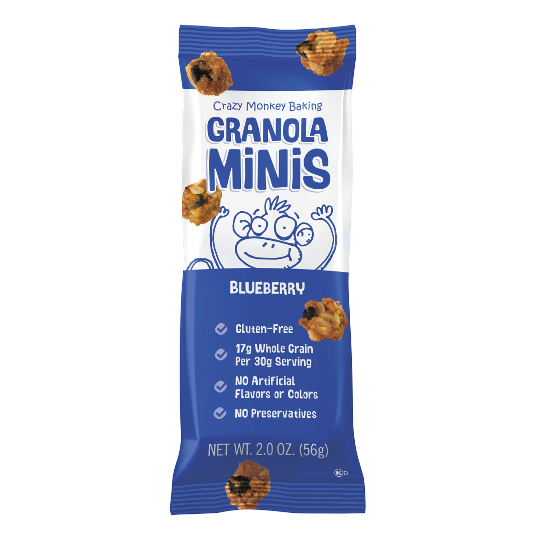 Crazy Monkey Baking Blueberry Granola Minis - 2oz / 12ct