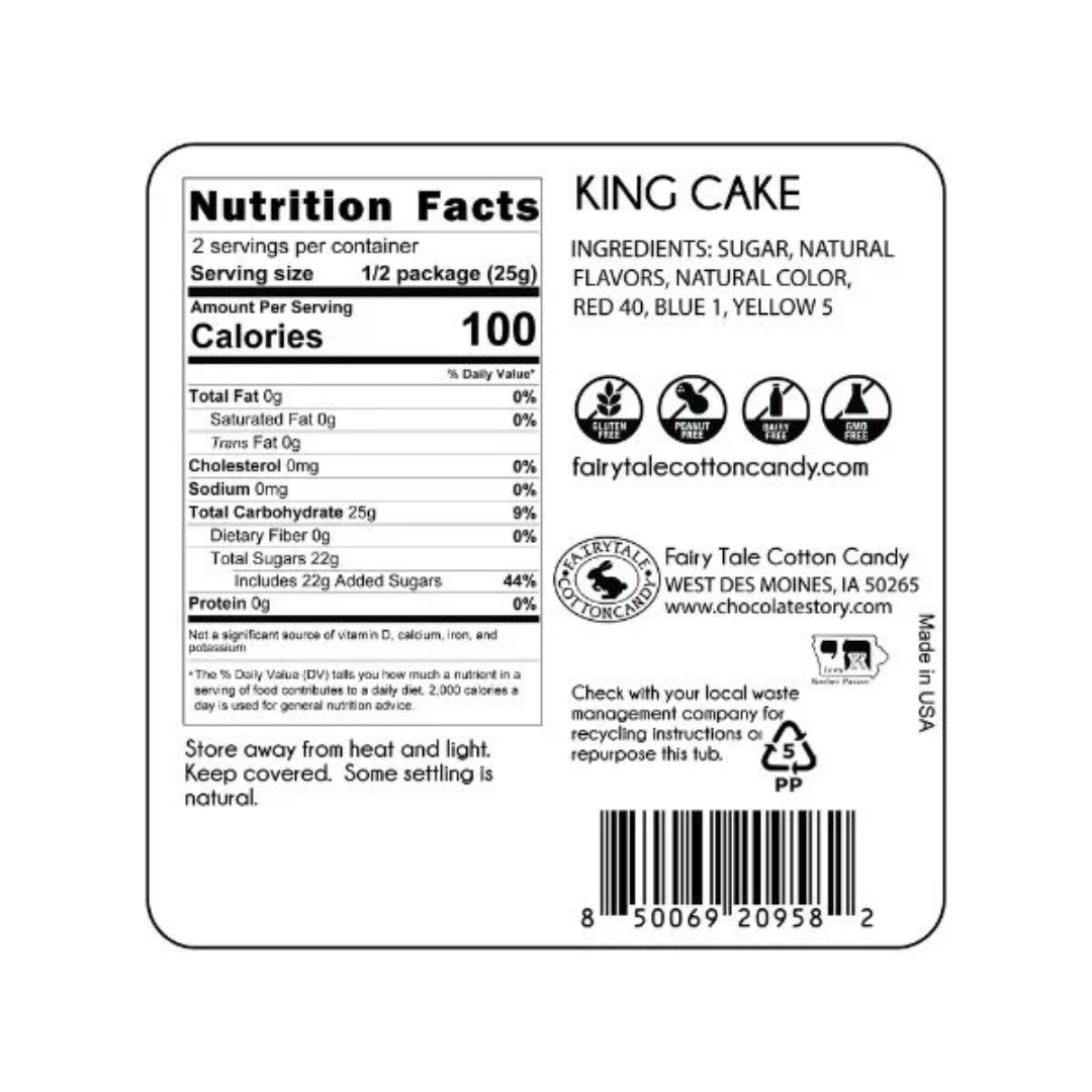 Mardi Gras King Cake Cotton Candy - 1.75oz