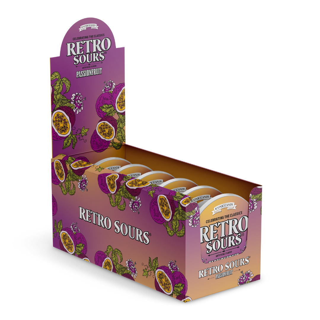 Retro Sours Passion Fruit Hard Candy - 2.12oz / 8ct