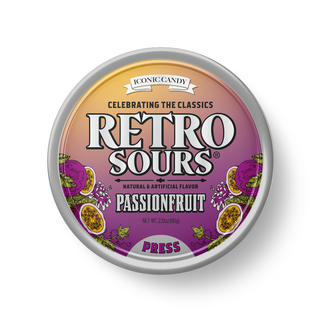 Retro Sours Passion Fruit Hard Candy - 2.12oz / 8ct