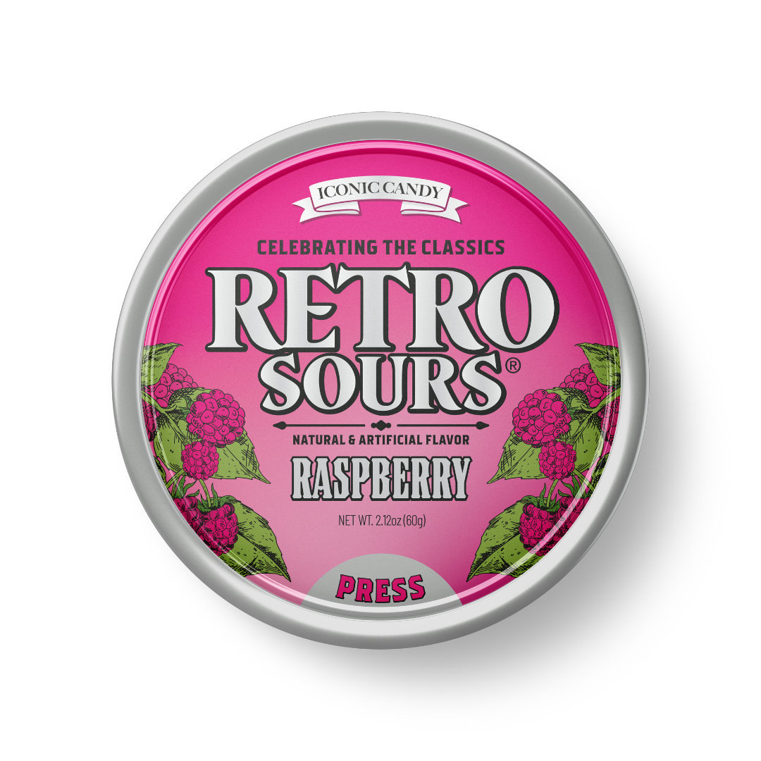 Retro Sours Raspberry Hard Candy - 2.12oz / 8ct