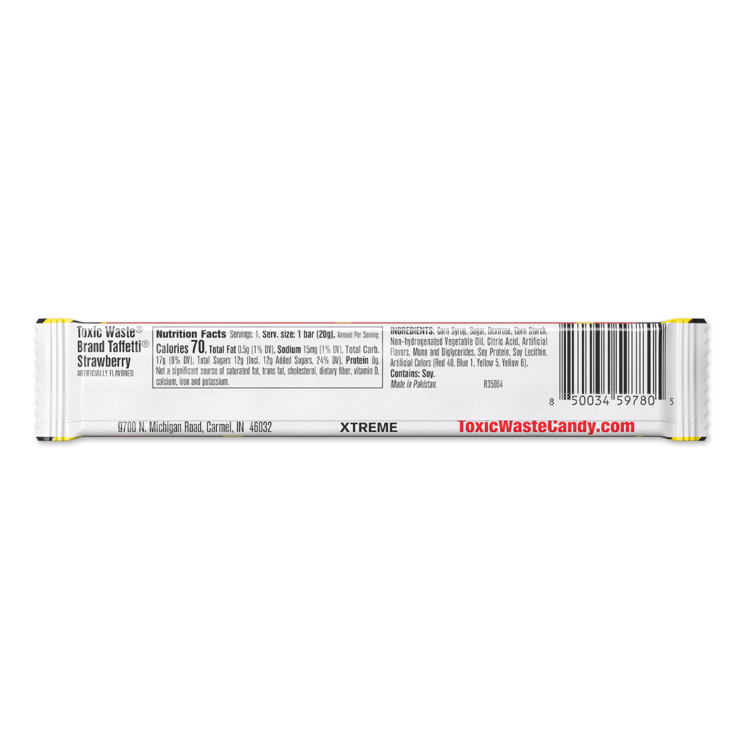 Toxic Waste Strawberry Taffetti Sour Taffy - 0.7oz / 24ct