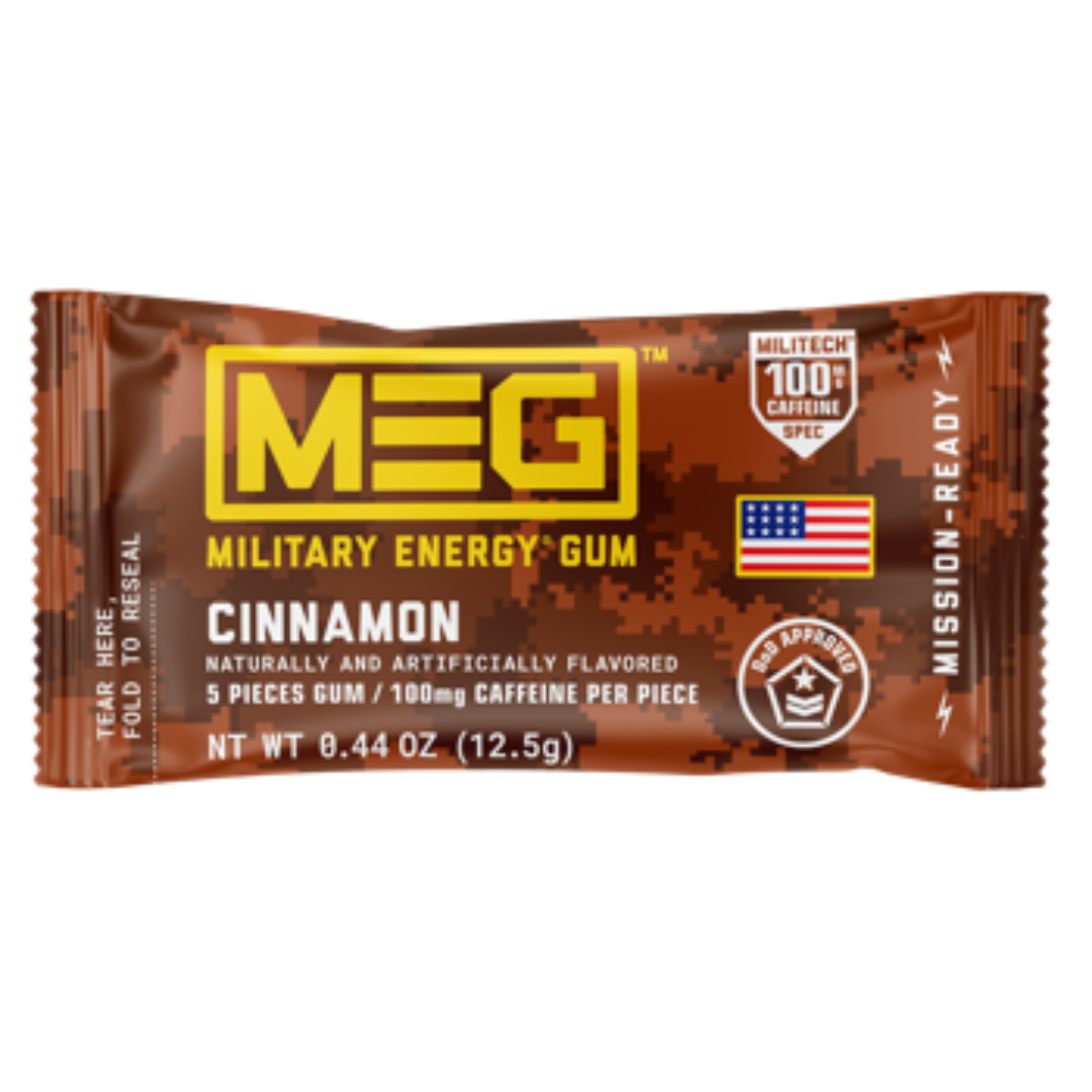 MEG Cinnamon Military Energy Gum - 0.44oz / 12ct
