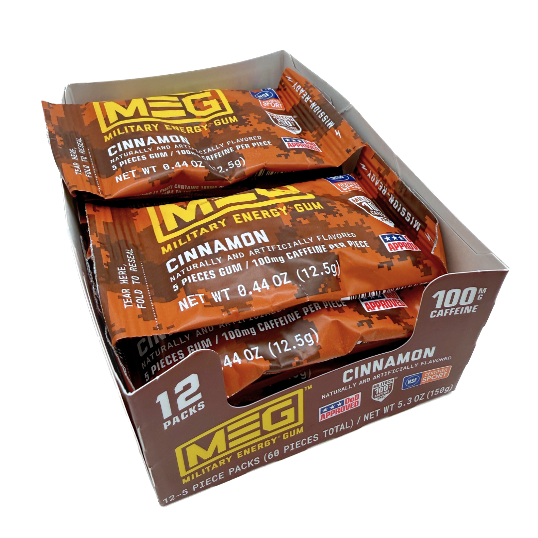 MEG Cinnamon Military Energy Gum - 0.44oz / 12ct