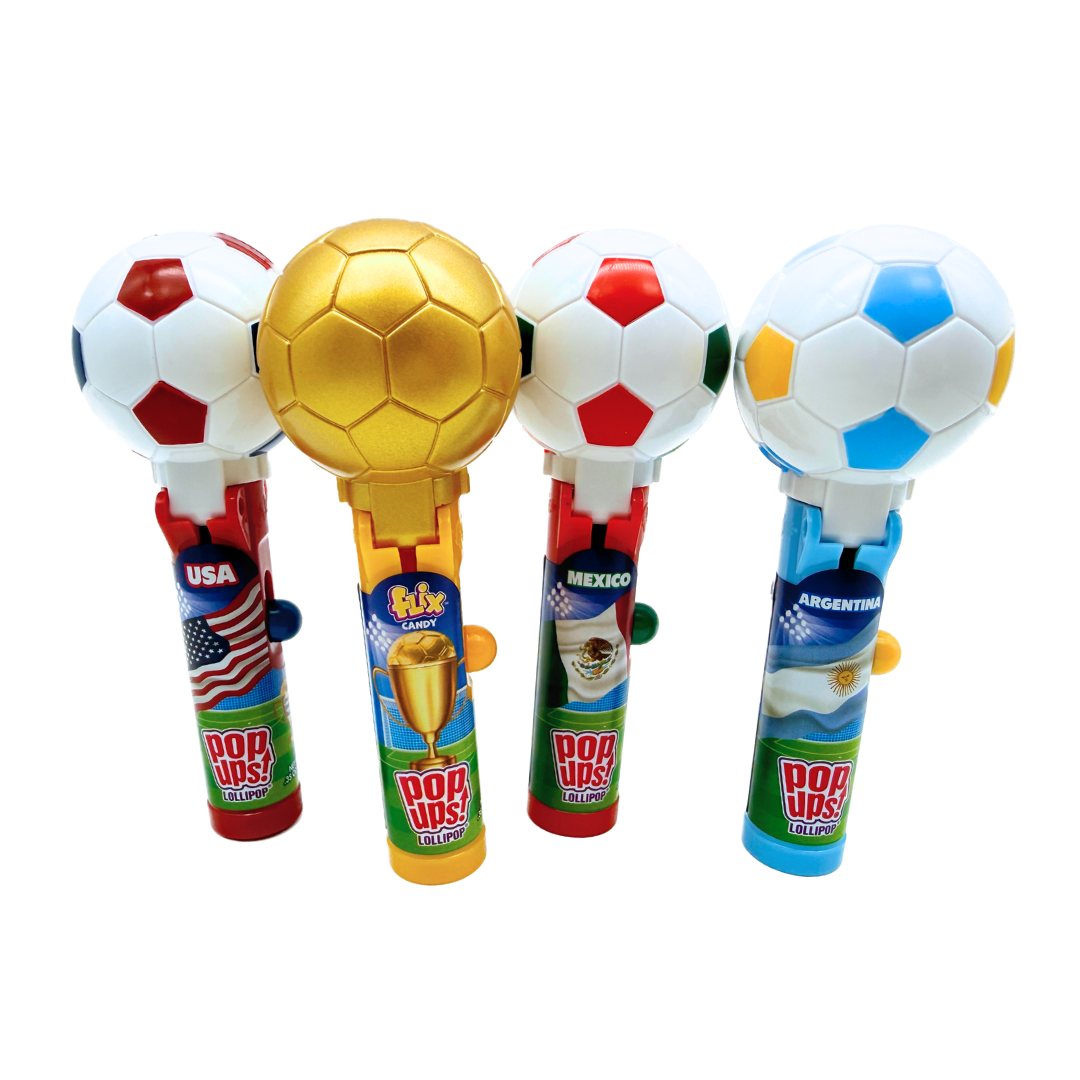 Pop Ups World Cup Soccer Lollipops - 12ct