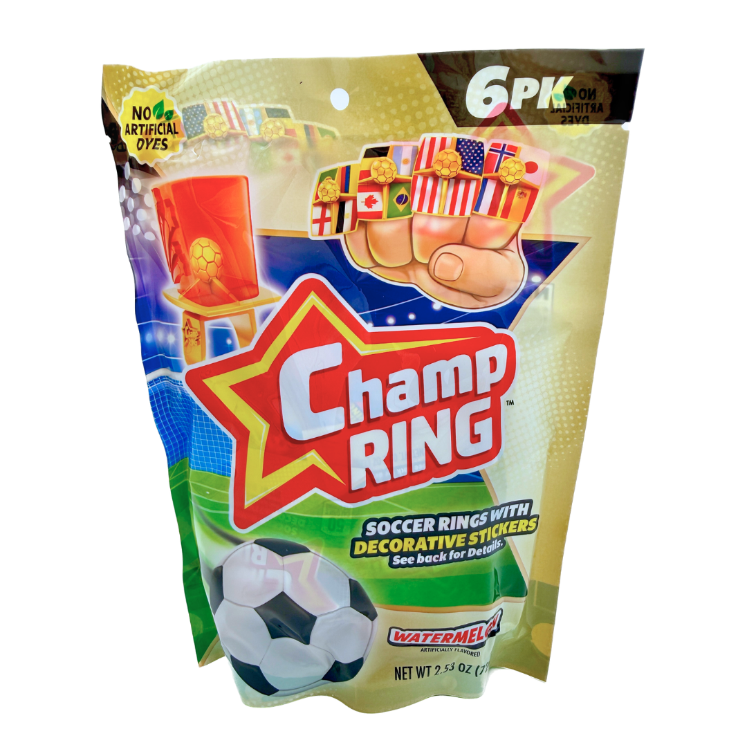 World Cup Soccer Champ Lollipop Rings - 6ct – Blair Candy Company