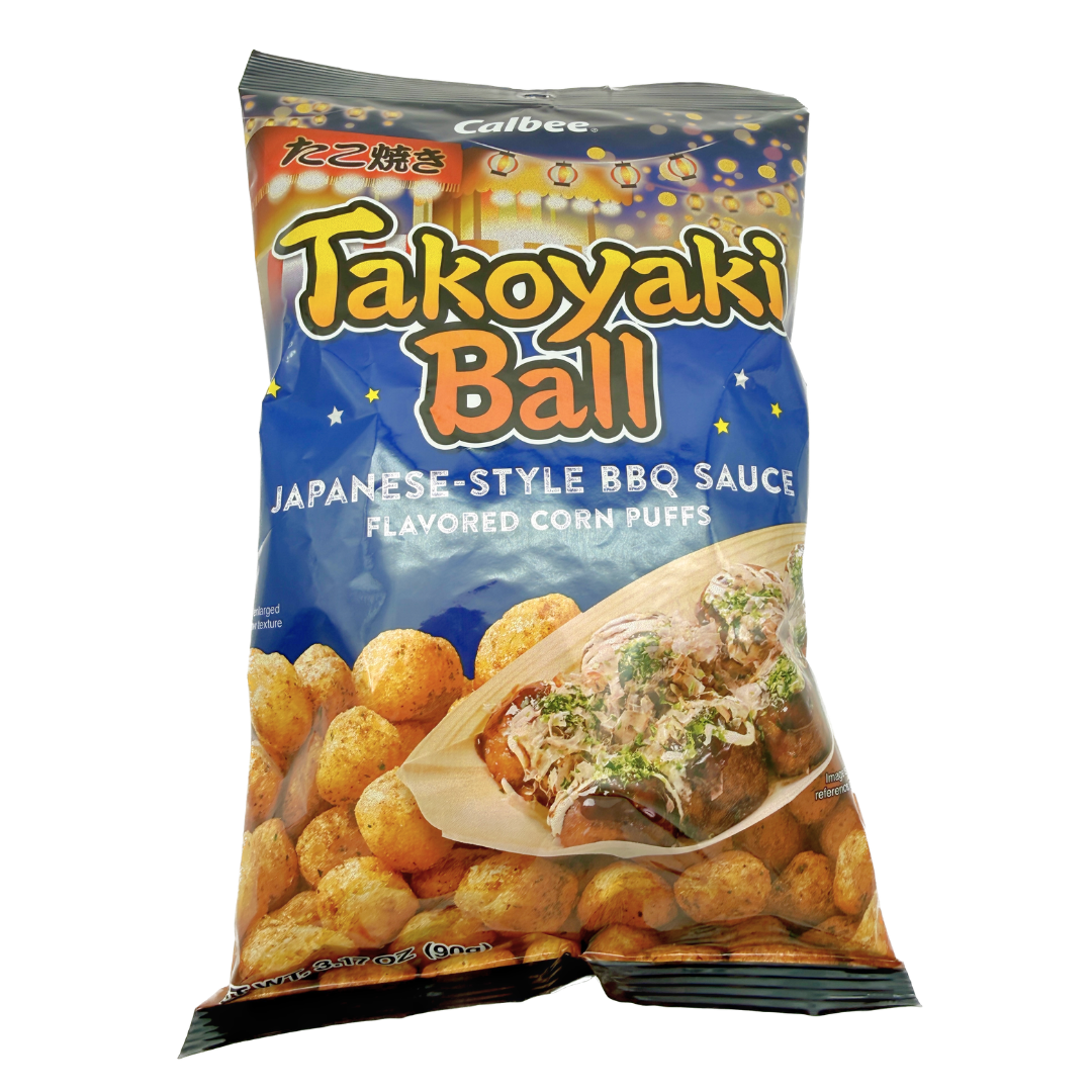 Calbee Takoyaki Ball Japanese Style BBQ Corn Puffs - 3.17oz