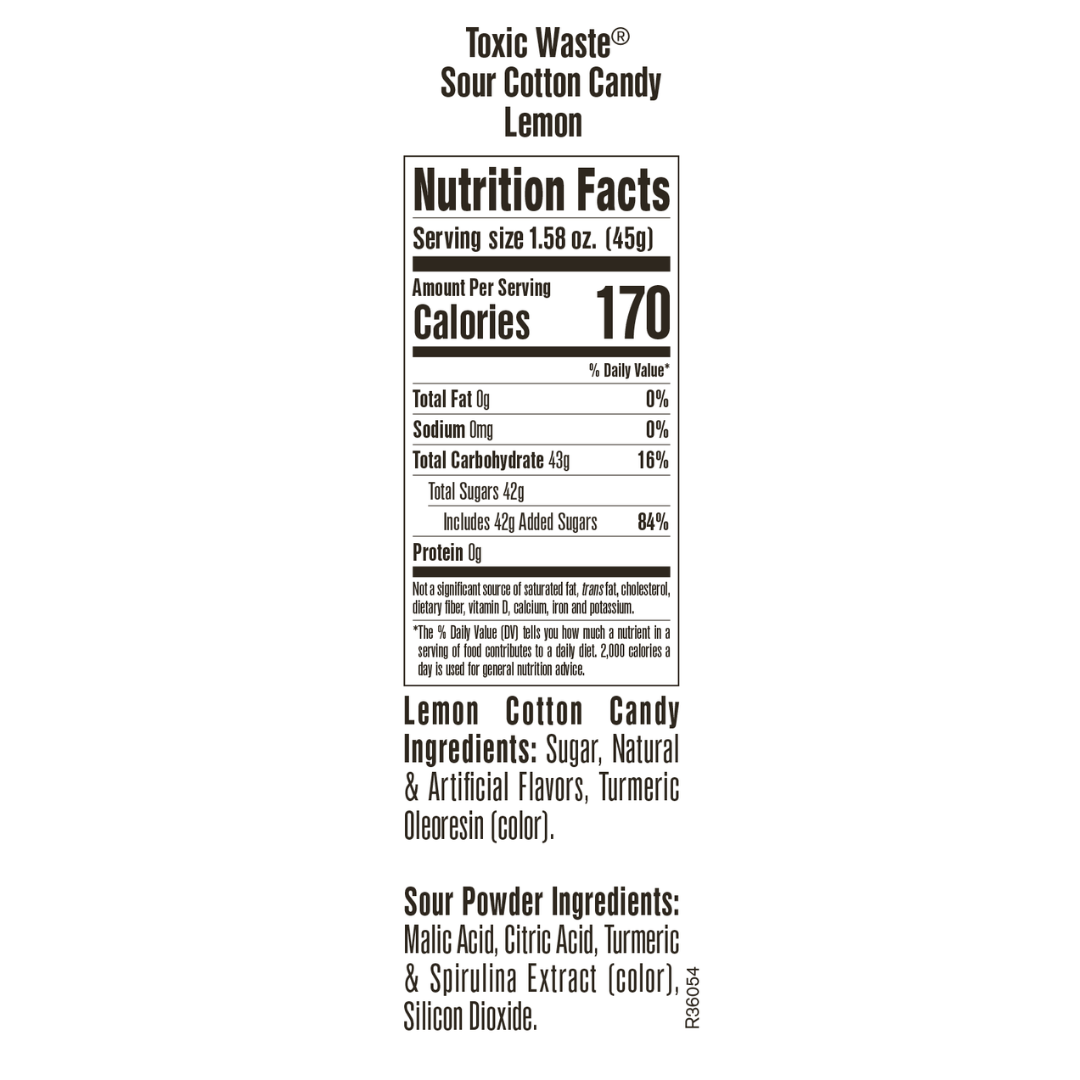 Toxic Waste Lemon Sour Cotton Candy - 1.58oz