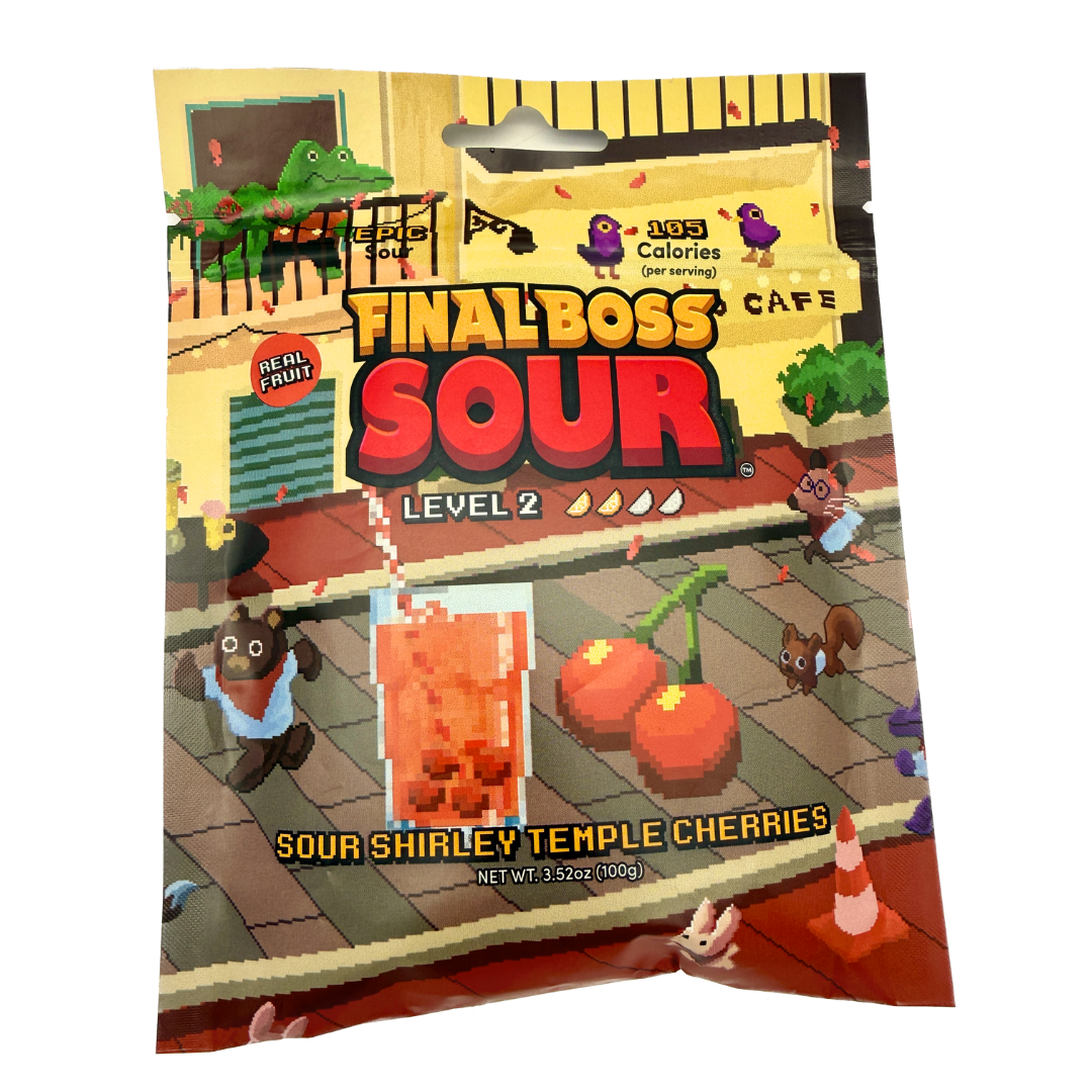 Final Boss Level 2 Sour Shirley Temple Cherries - 3.52oz
