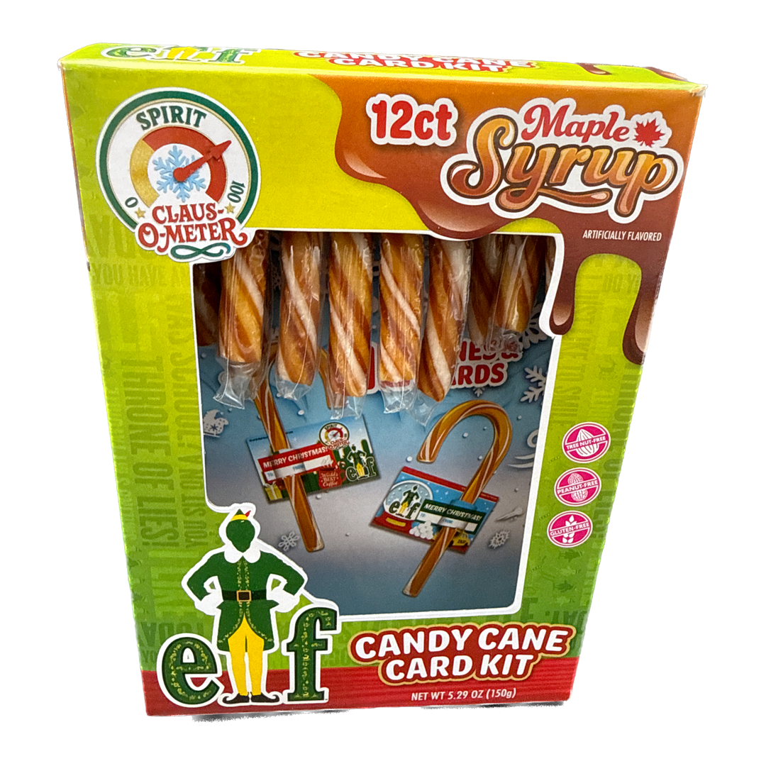 Elf Maple Syrup Candy Cane & Card Kit - 12ct
