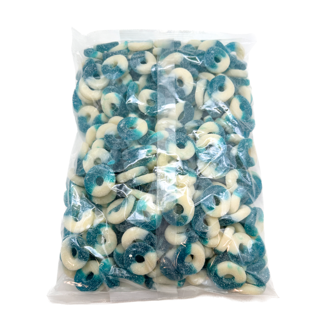 Gummi Blue Raspberry Rings - 4.5lb