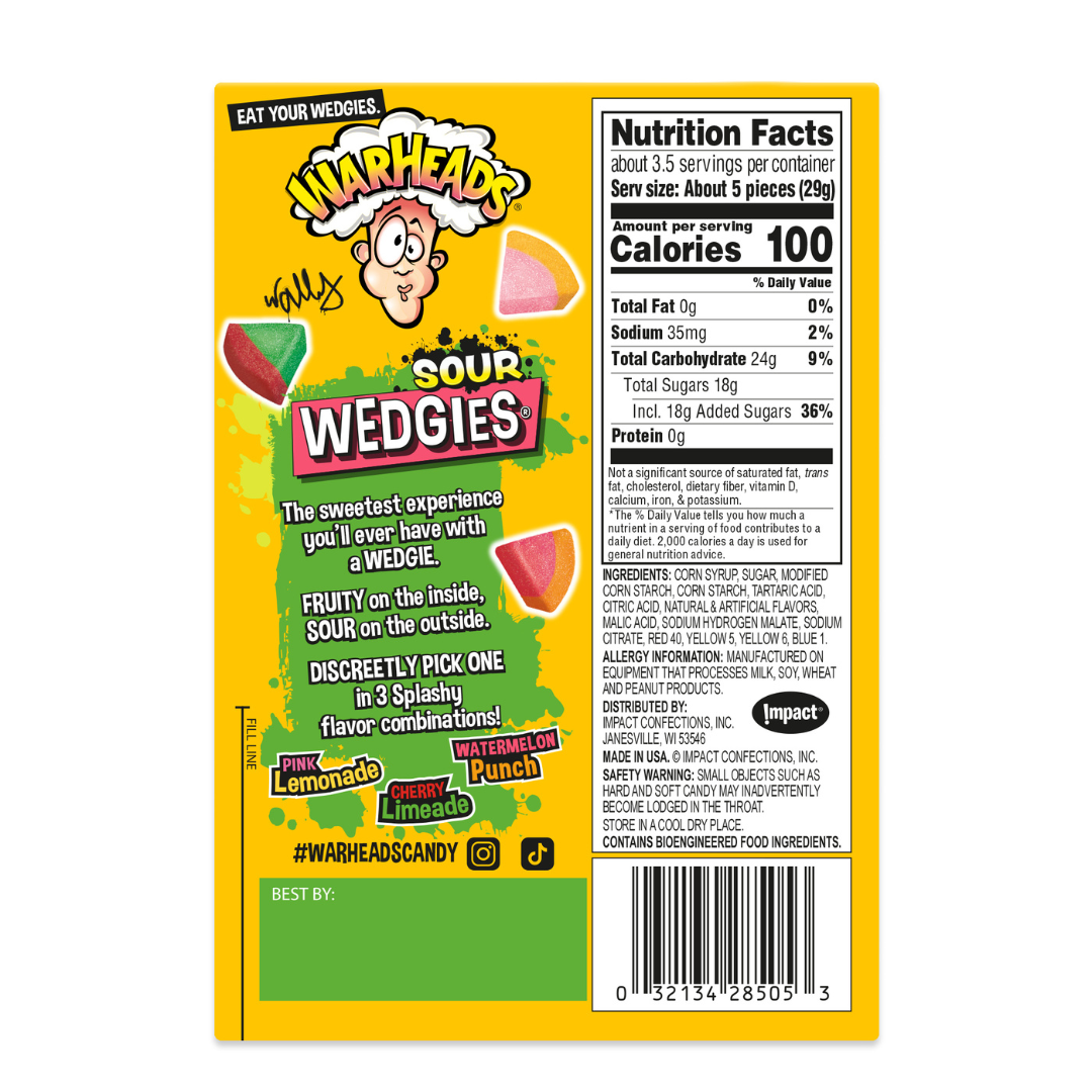 Warheads Sour Wedgies - 3.5oz
