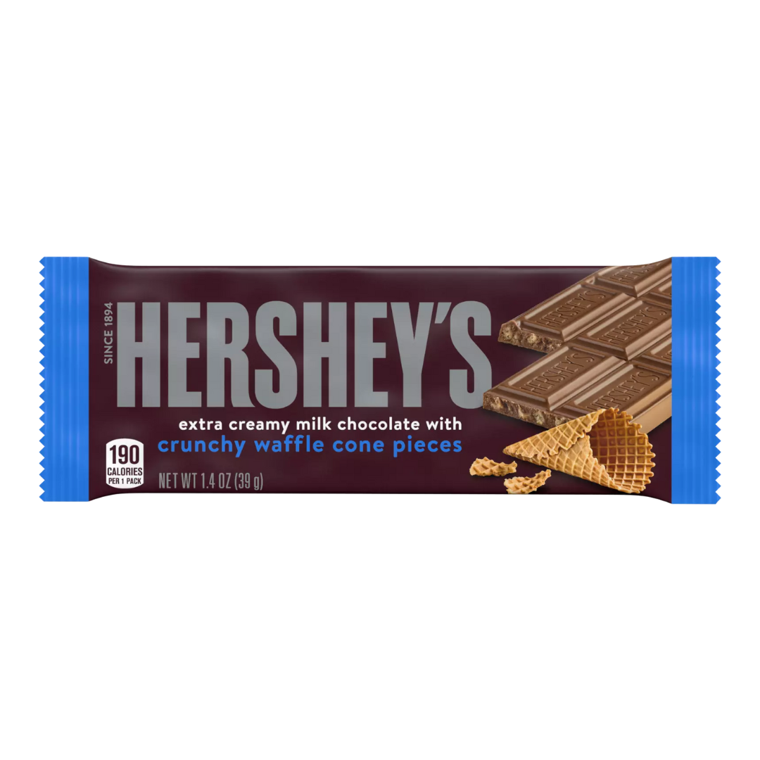 HERSHEY'S Milk Chocolate with Crunchy Waffle Cone Pieces - 1.4oz / 36ct