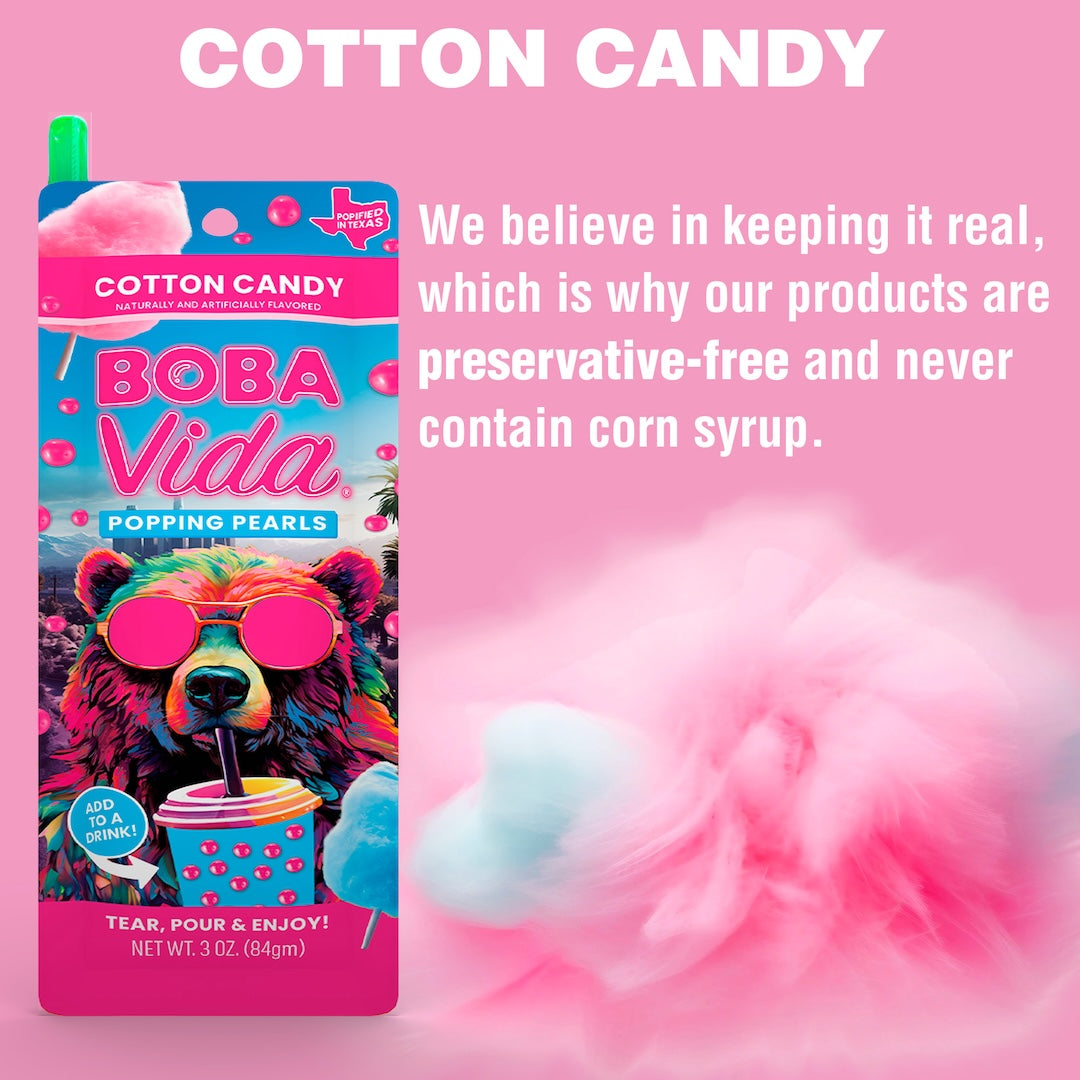 BOBAVIDA Super Cotton Candy Popping Boba - 3oz / 10ct