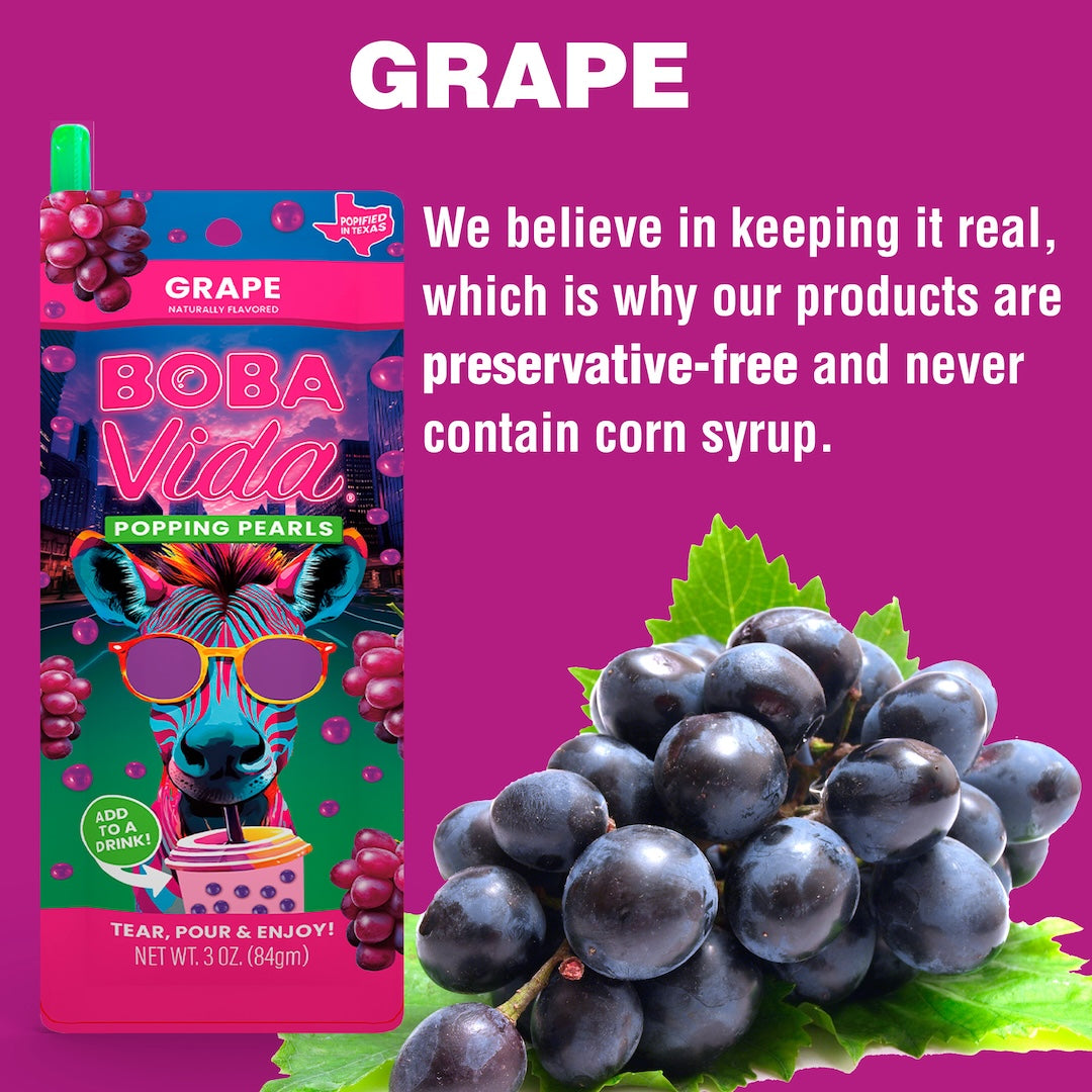 BOBAVIDA Super Grape Popping Boba - 3oz / 10ct