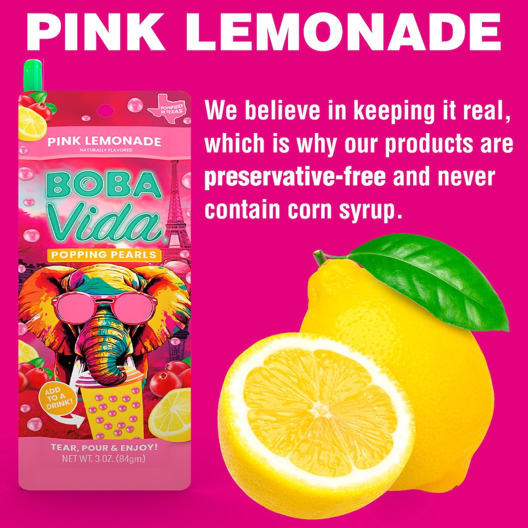 BOBAVIDA Pink Lemonade Popping Boba - 3oz / 10ct