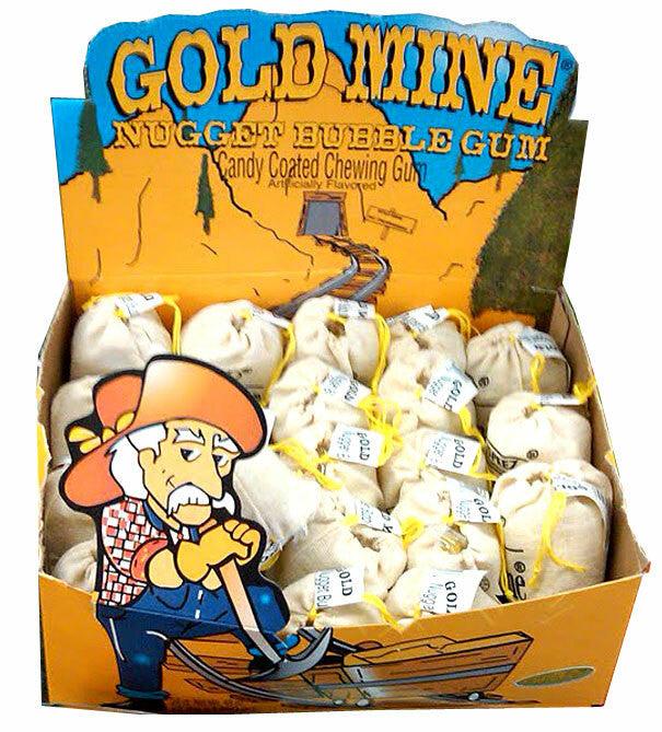 Gold Mine; Gold Rocks Nugget Bubble Gum 24ct