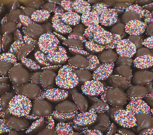 Ashers Nonpareils Milk Chocolate Rainbow 8lbs