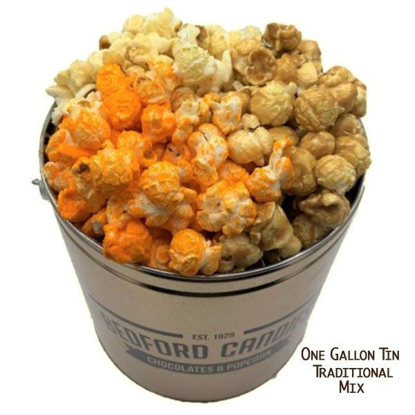 Bedford Candies Popcorn Tin Traditional 1 Gallon