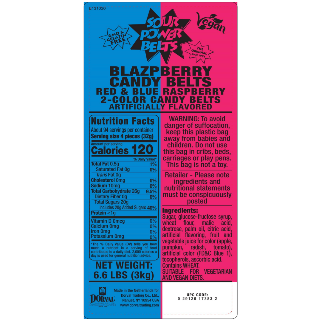 Sour Power Belts Blazpberry - 6.6lb