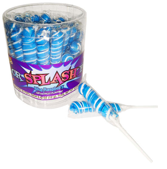 Blue & White Color Blue Raspberry Lollipops 30 Count