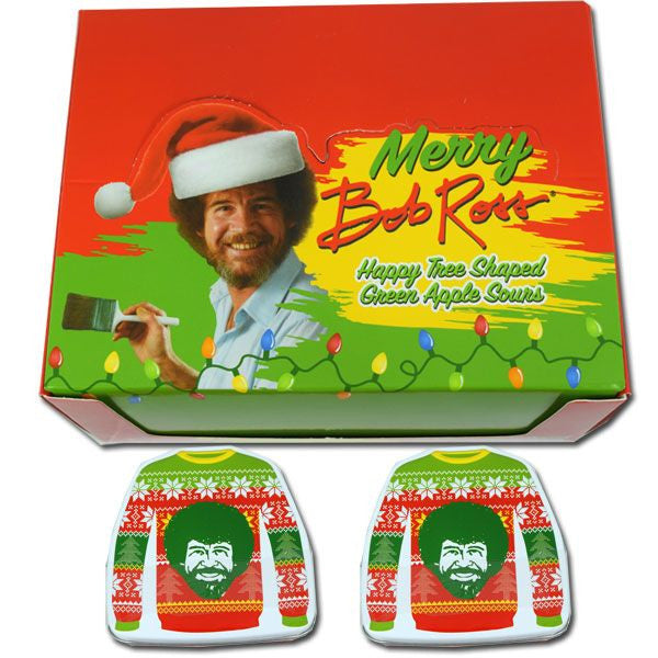 Bob Ross Ugly Sweater Christmas Candy Tin - 12ct