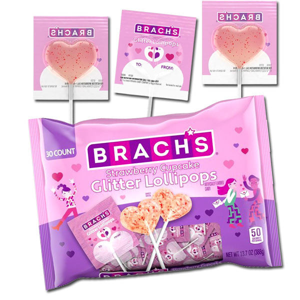 Brach's Strawberry Cupcake Glitter Lollipops - 13.7oz / 30ct