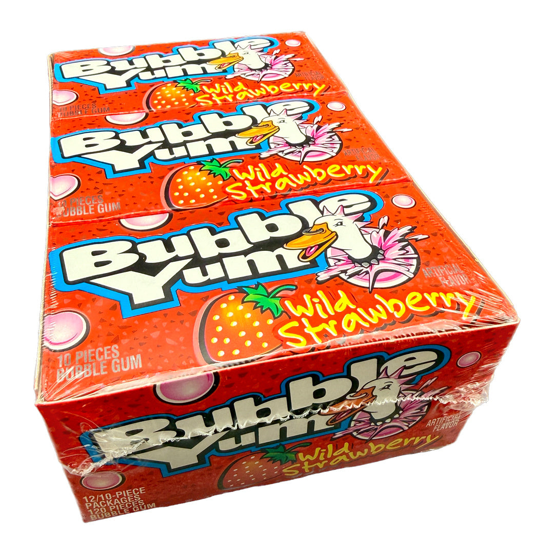 Bubble Yum Wild Strawberry Bubble Gum - 12ct