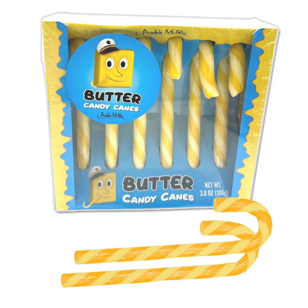 Butter Flavor Candy Canes 6 Count - Archie McPhee