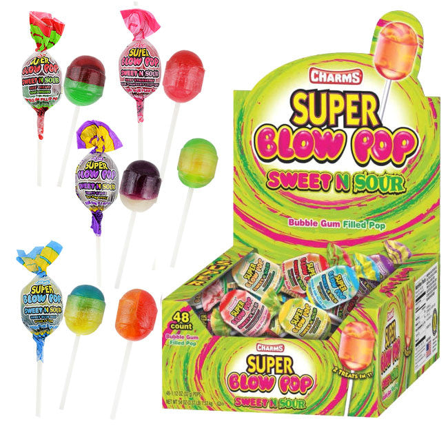 Charms "Super" Blow Pop Sweet & Sour 48 Count