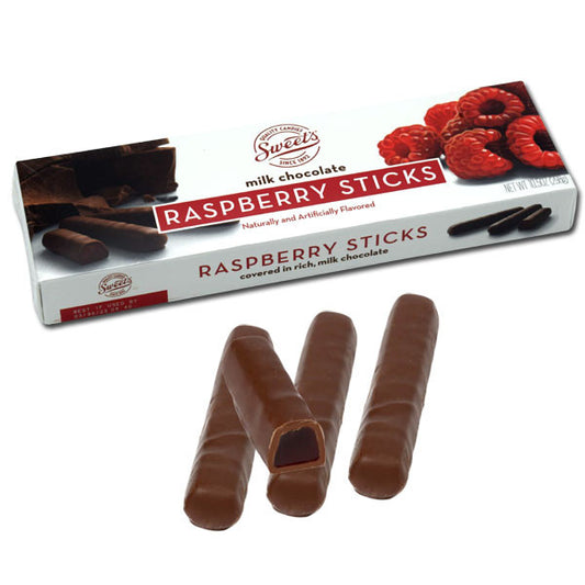 Milk Chocolate Covered Raspberry Sticks