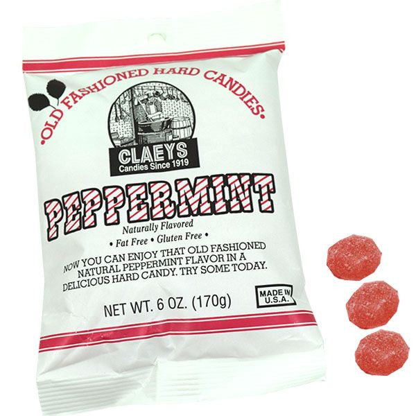 Claey's Natural Peppermint Old Fashion Hard Candies 6oz Bag