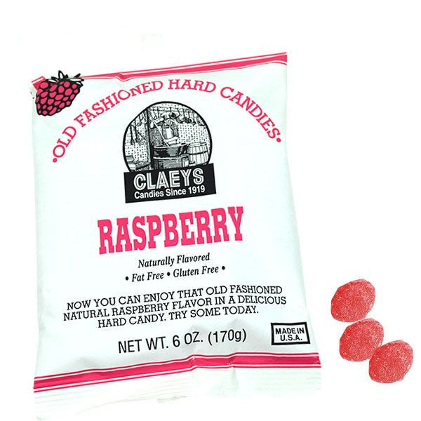 Claey's Natural Raspberry Old Fashion Hard Candies 6oz Bag