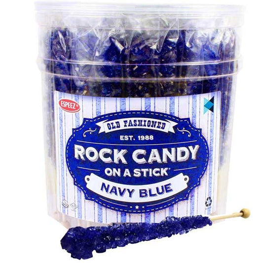 Navy Blueberry Rock Candy Sticks 36 Count